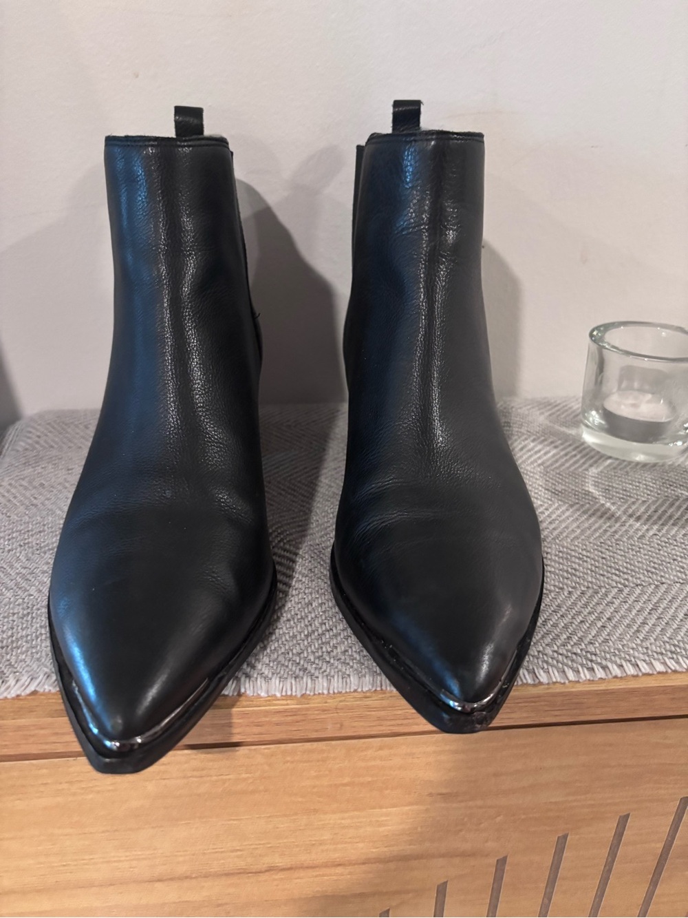 Vince Camuto Black Pointed Toe Ankle Booties - Picture 4 of 13